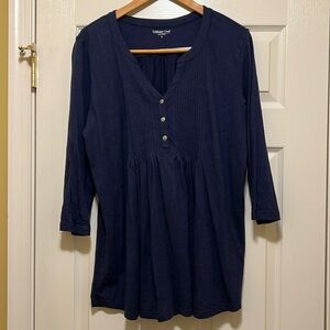 Coldwater Creek XL navy tunic.  Excellent used condition.